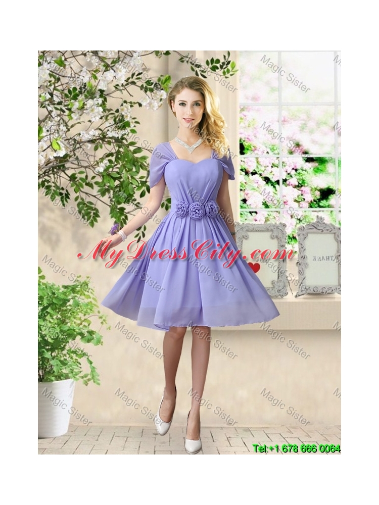 Cheap One Shoulder Ruched Bridesmaid Dresses in Lavender