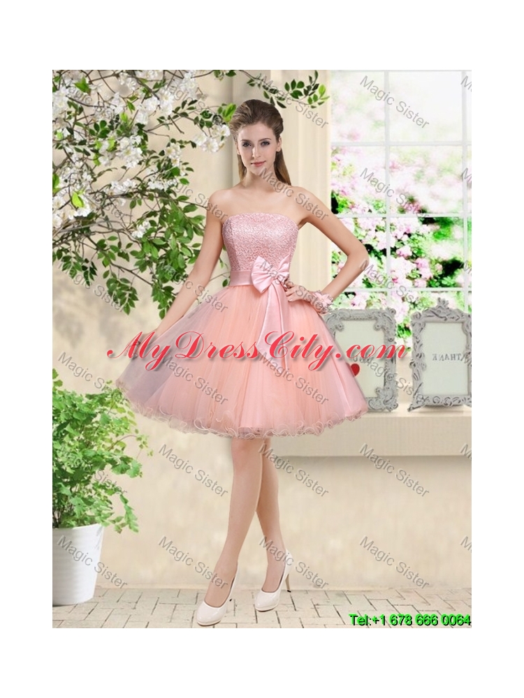 Elegant Sweetheart Baby Pink Bridesmaid Dresses with Appliques and Belt