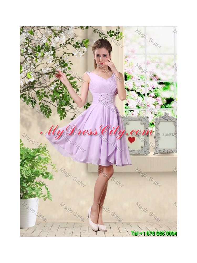 Discount A Line Lavender Bridesmaid Dresses with Beading