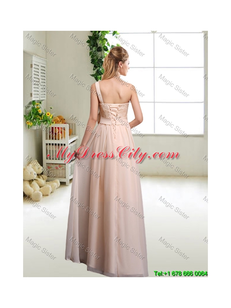 Discount One Shoulder Bridesmaid Dresses in Champagne