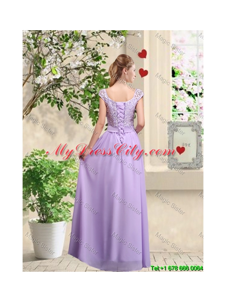 New Style Laced and Bowknot Bridesmaid Dresses with Square