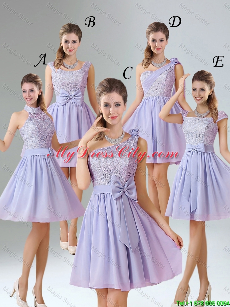 2015 Spring A Line Mini Length Prom Dresses in Lavender