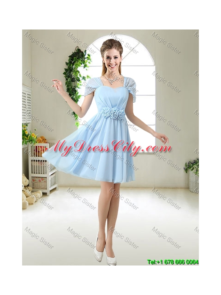 Beautiful Hand Made Flowers Prom Dresses with Mini Length