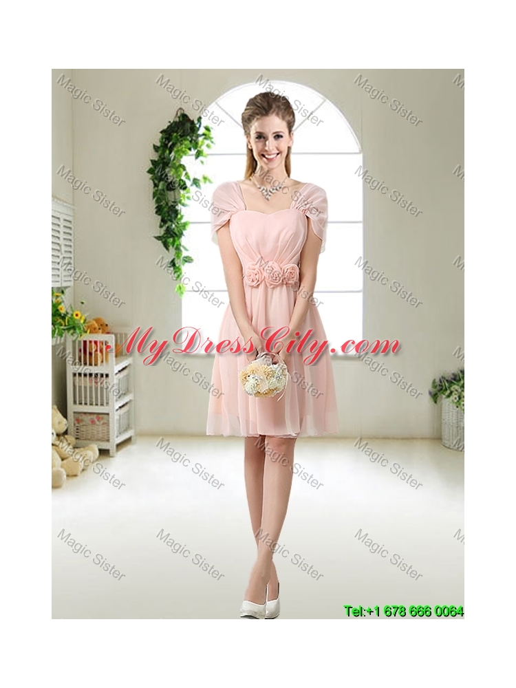 Beautiful Hand Made Flowers Prom Dresses with Mini Length