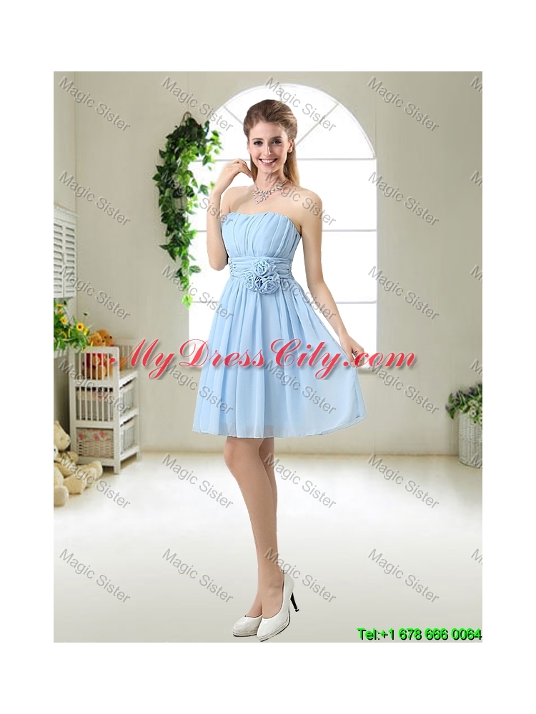 Beautiful Hand Made Flowers Prom Dresses with Mini Length