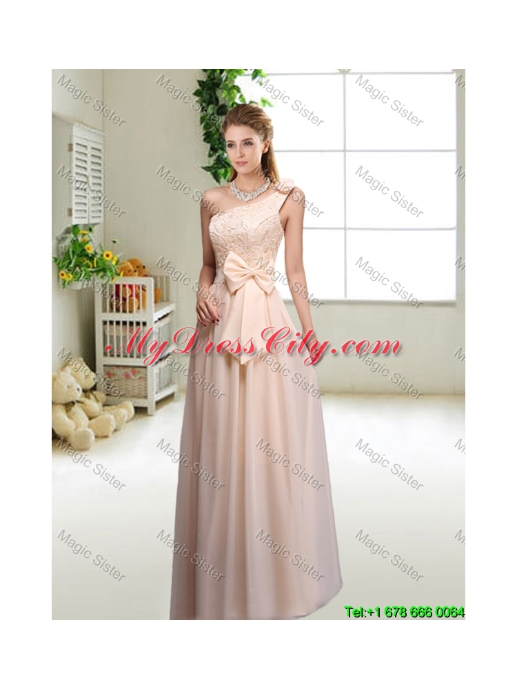 Cheap Laced Square Prom Dresses with Bowknot