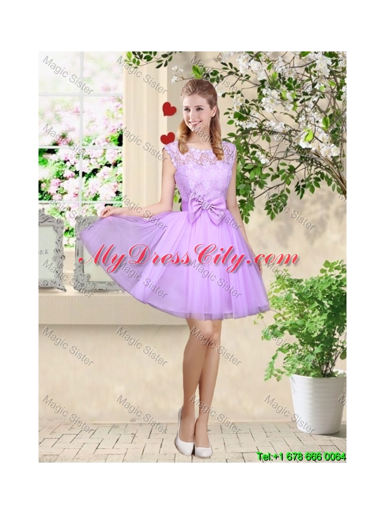 Popular A Line One Shoulder Laced Prom Dresses in Lavender