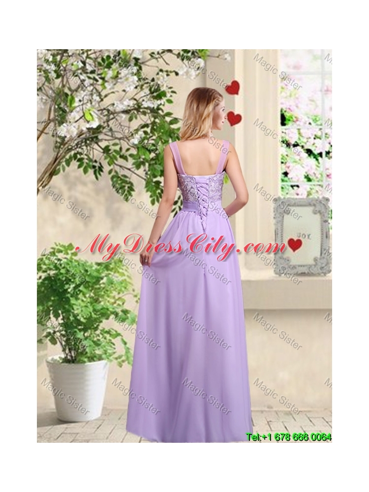 Comfortable Hand Made Flowers Prom Dresses with Lace