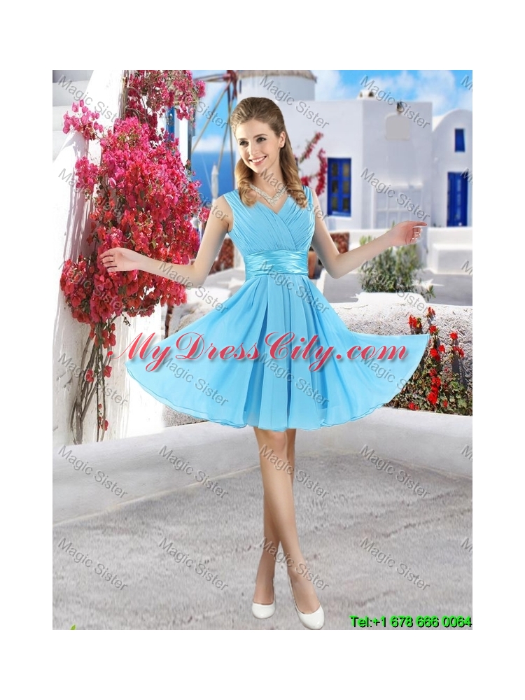 Popular Mini Length 2016 Prom Dresses in Aqua Blue