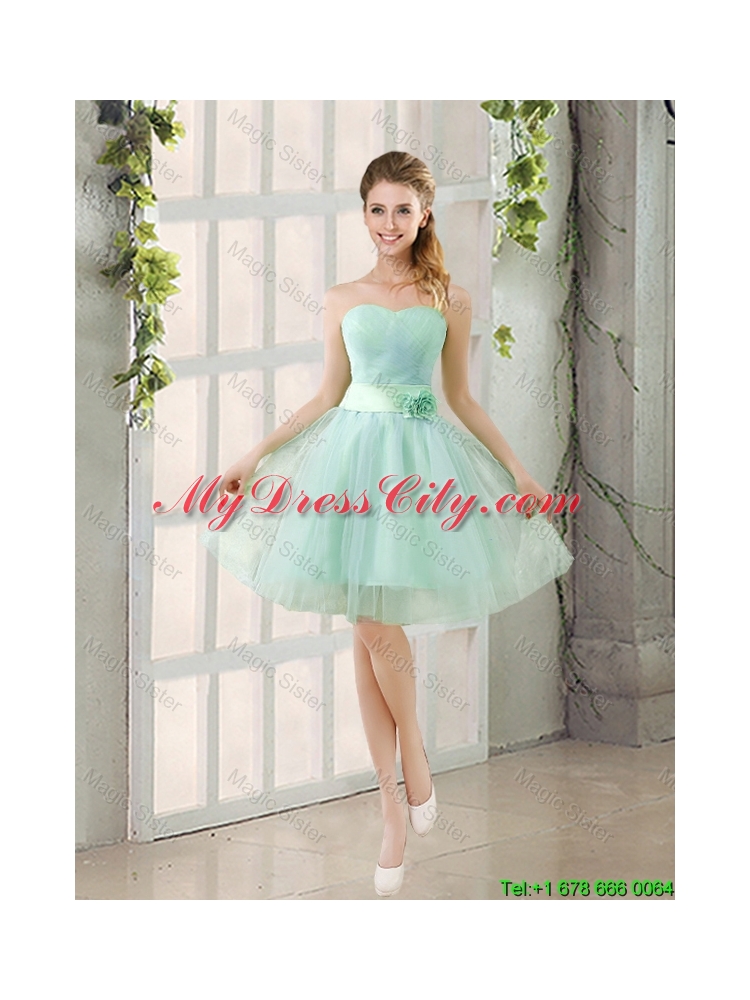 2016 Summer A Line Strapless Ruching Dama Dresses in Tulle