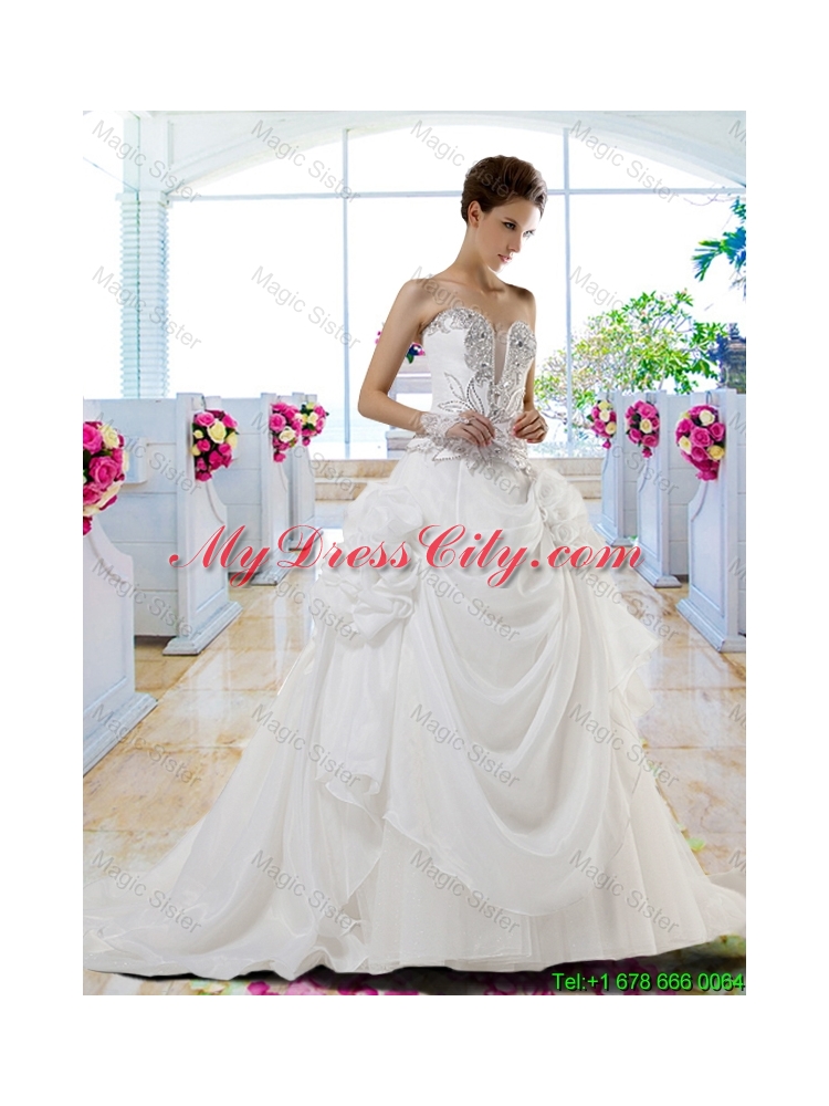 Gorgeous Sweetheart 2016 A Line Beaded Wedding Dresses