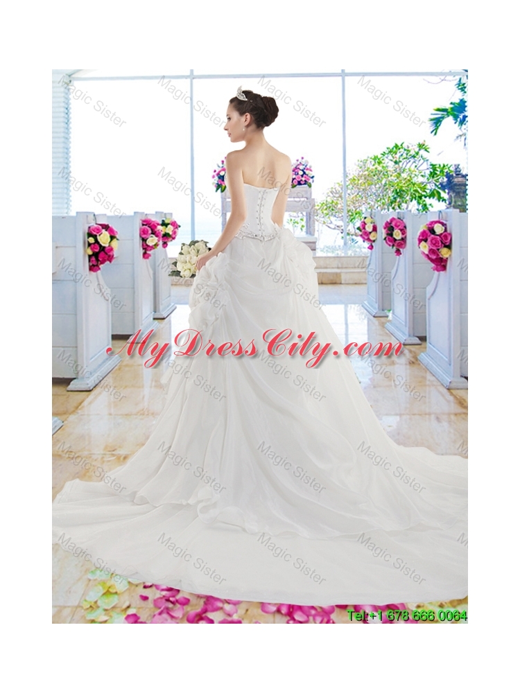 Gorgeous Sweetheart 2016 A Line Beaded Wedding Dresses