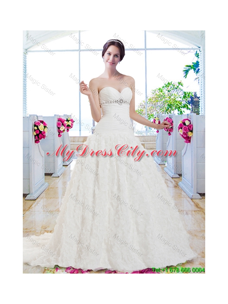 Best Selling Sweetheart Beaded Wedding Gowns for Garden