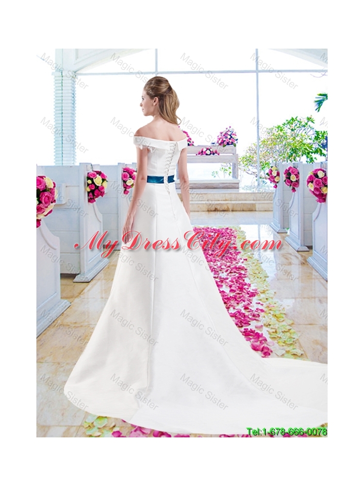 Gorgeous A Line Appliques Wedding Dresses with Off the Shoulder