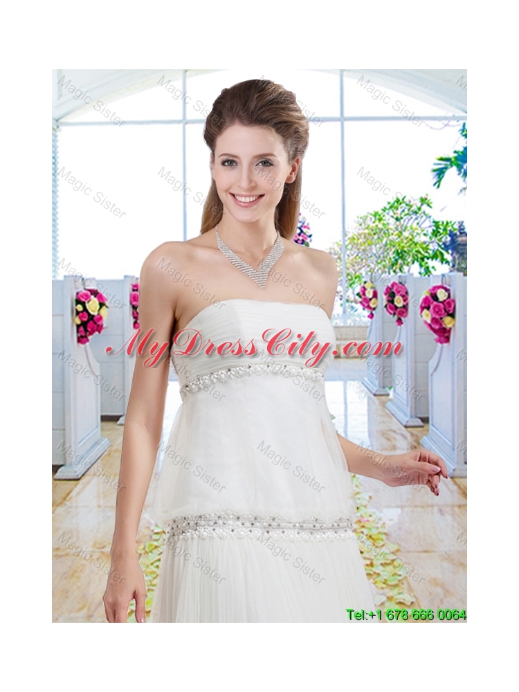 Simple Empire Wedding Gowns with Appliques