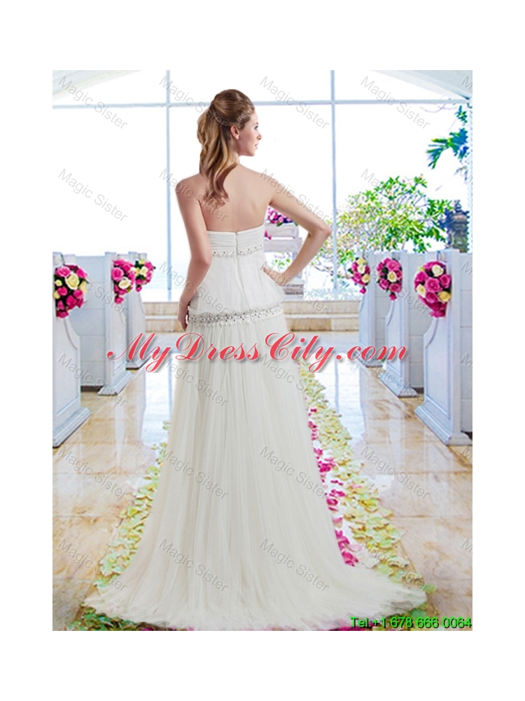 Simple Empire Wedding Gowns with Appliques