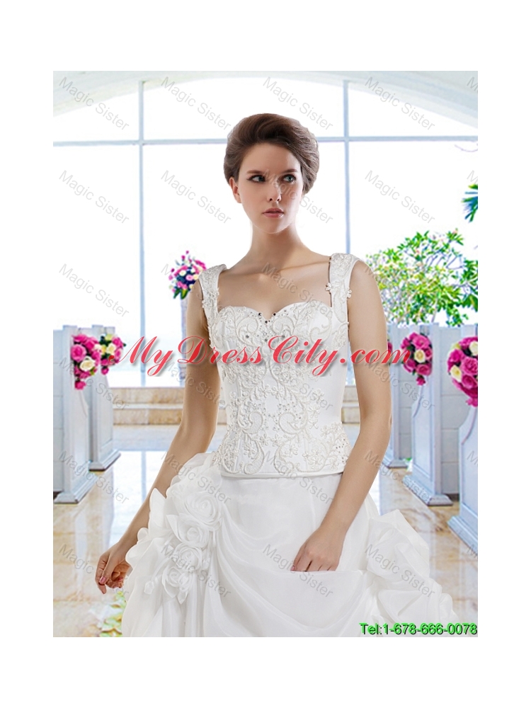 Fashionable A Line Wedding Dresses with Appliques