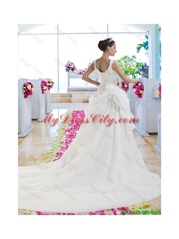 Fashionable A Line Wedding Dresses with Appliques