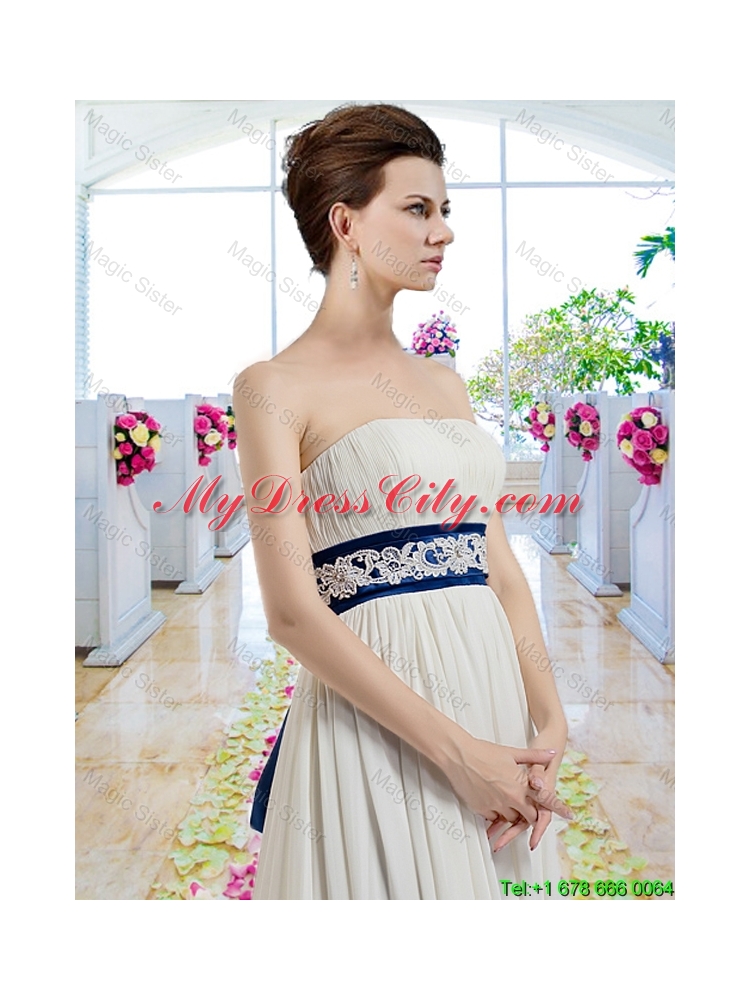 Exclusive Empire Strapless Bridal Dresses with Sashes