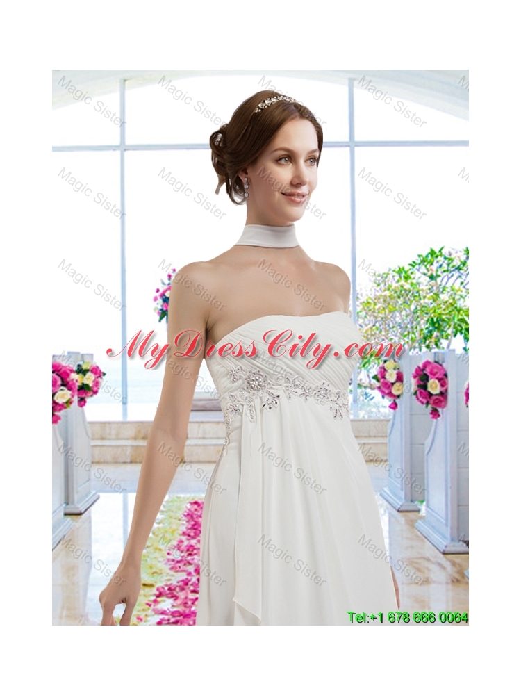 New Arrivals Empire Strapless Wedding Gowns with A Line