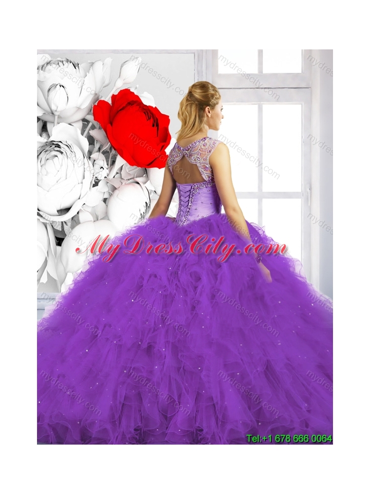 2015 Winter Exclusive Sweetheart Quinceanera Gowns with Beading and Ruffles