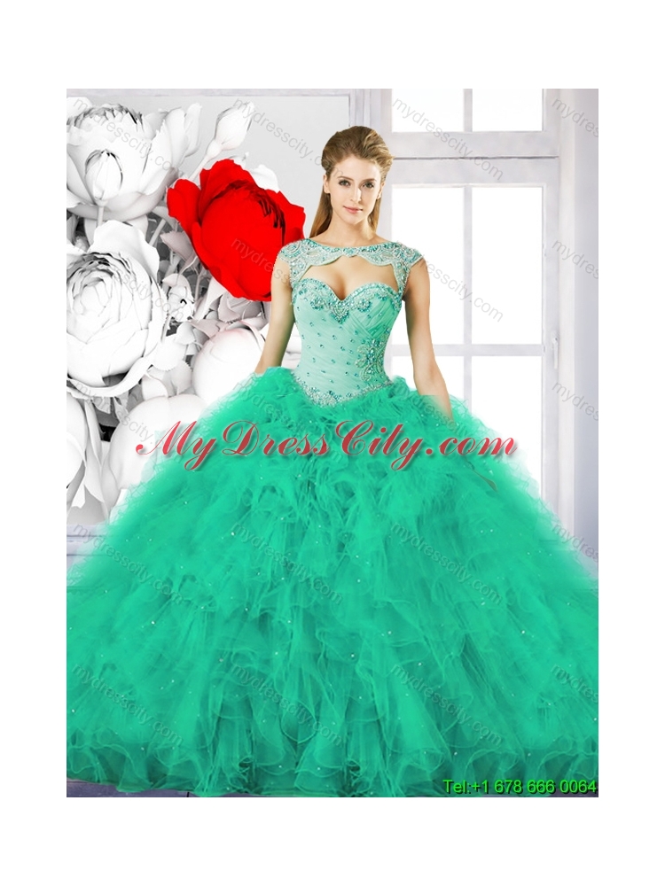 2015 Winter Exclusive Sweetheart Quinceanera Gowns with Beading and Ruffles