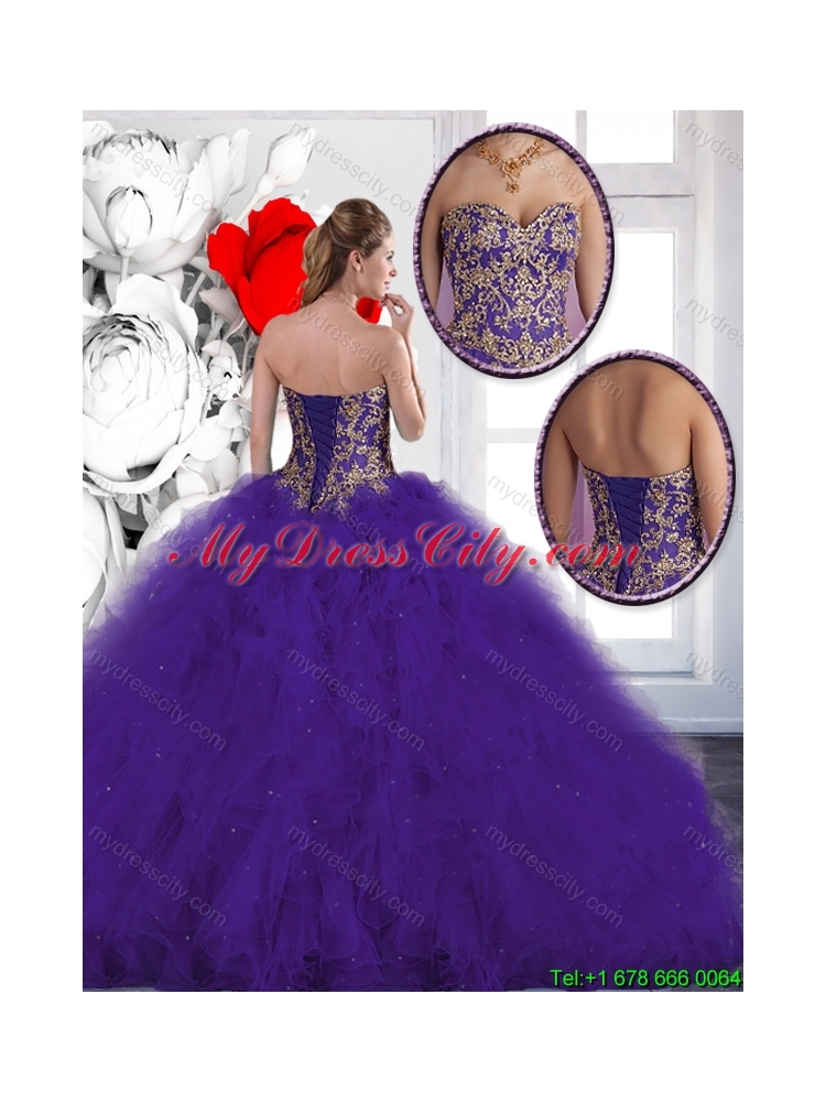 2016 Spring Elegant Beading and Ruffles Quinceanera Dresses with Lace Up