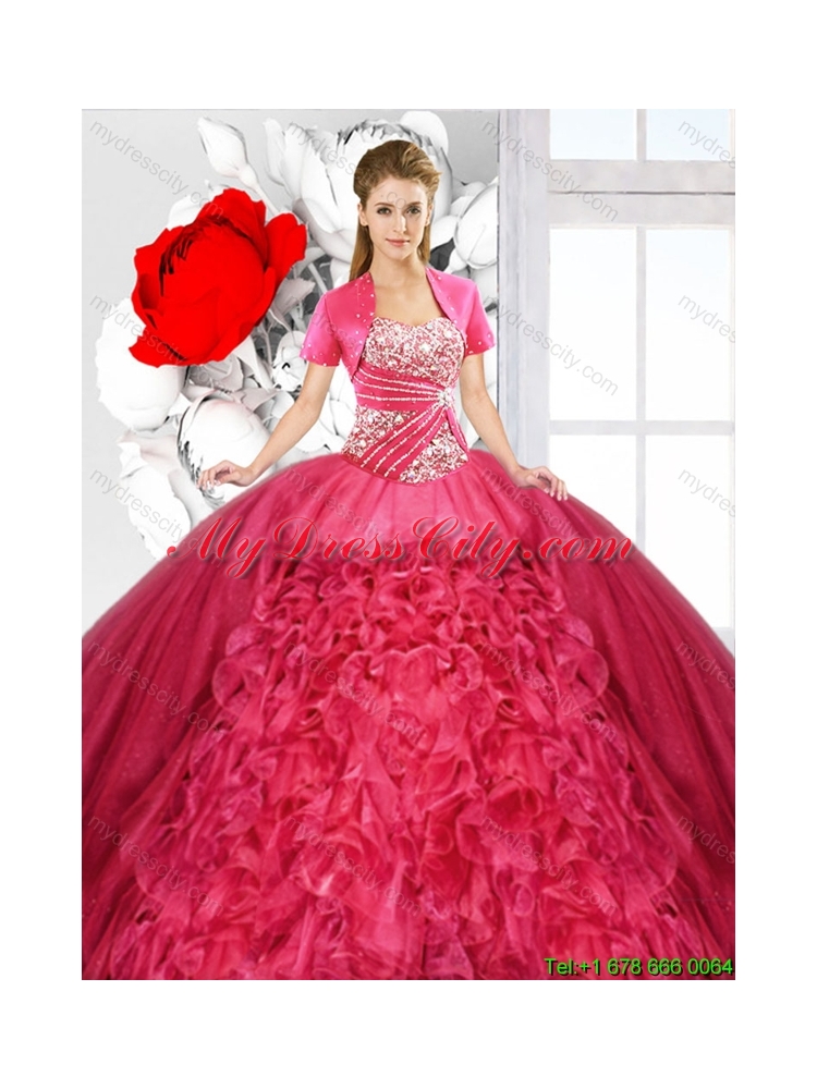 2016 Spring Pretty Sweetheart Detachable Quinceanera Dresses with Ruffles