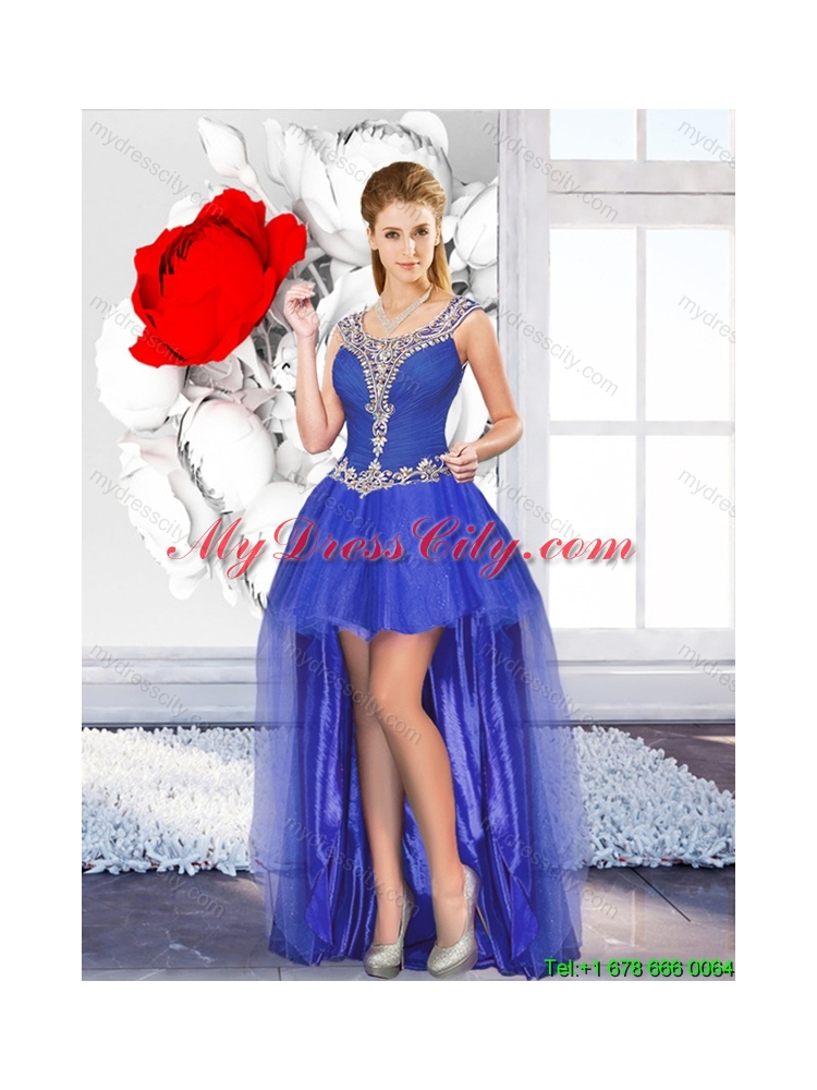 2016 Summer Perfect Ball Gown Beaded Detachable Quinceanera Dresses with Scoop