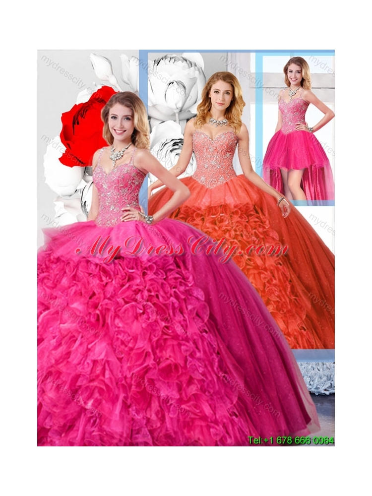 Modest Ball Gown Straps 2016 Detachable Quinceanera Dresses