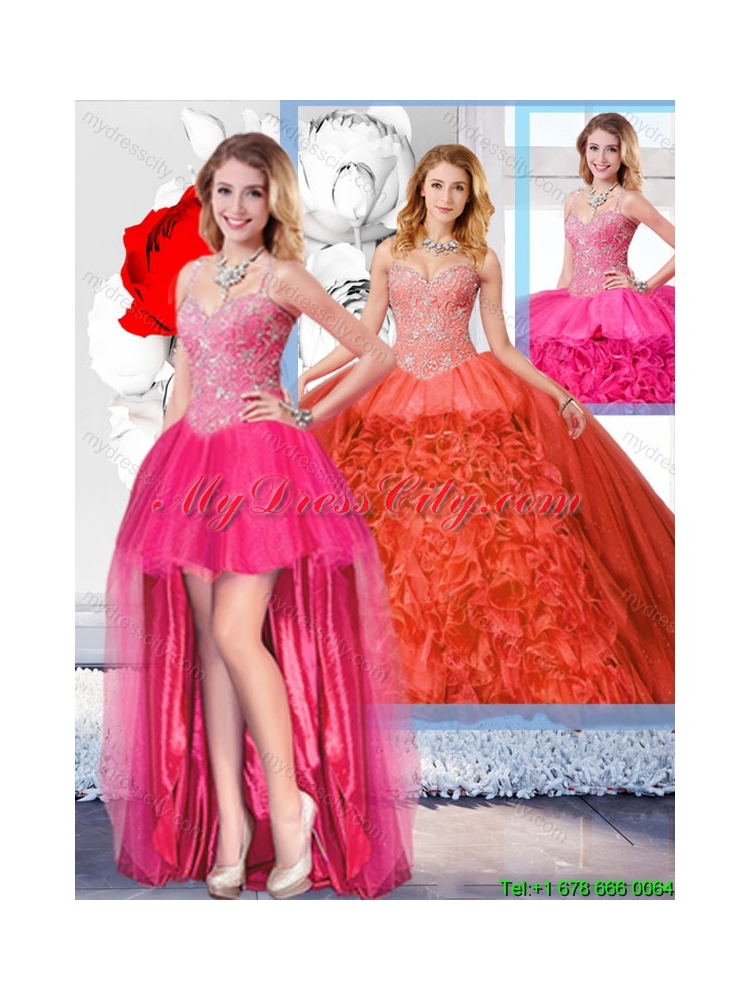 Modest Ball Gown Straps 2016 Detachable Quinceanera Dresses