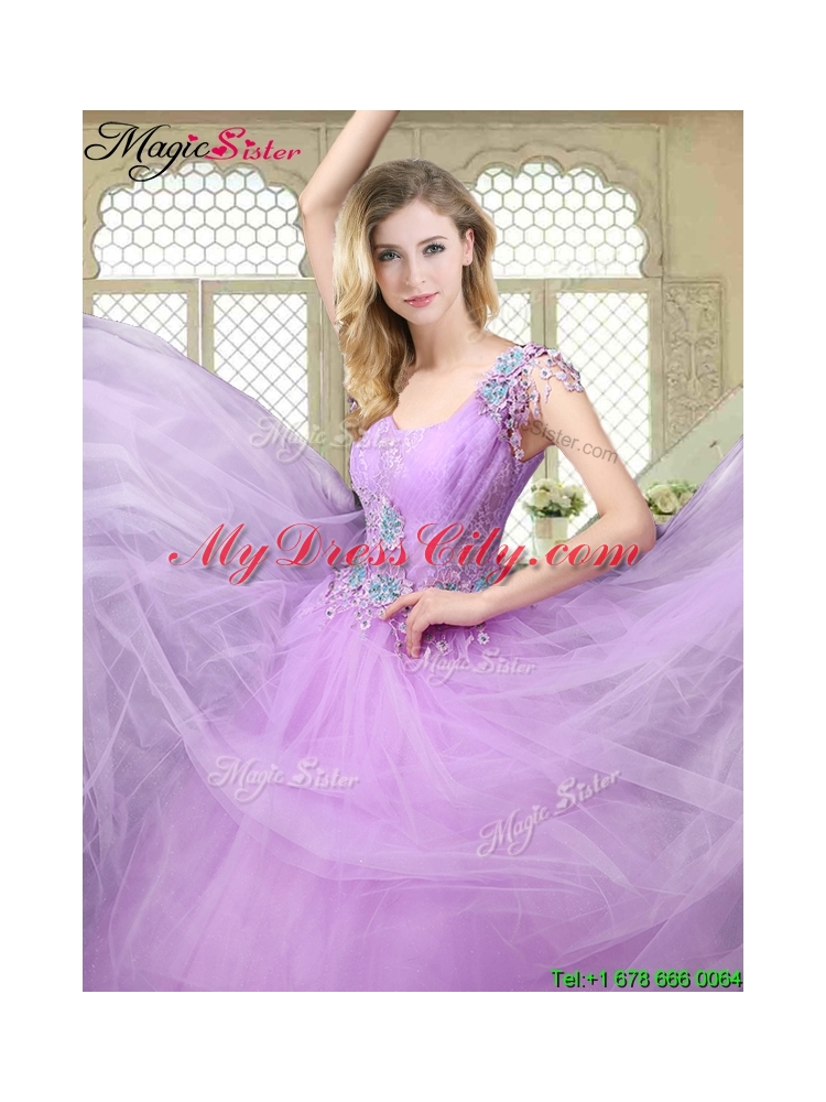 Perfect Ball Gown Scoop Quinceanera Gowns with Appliques