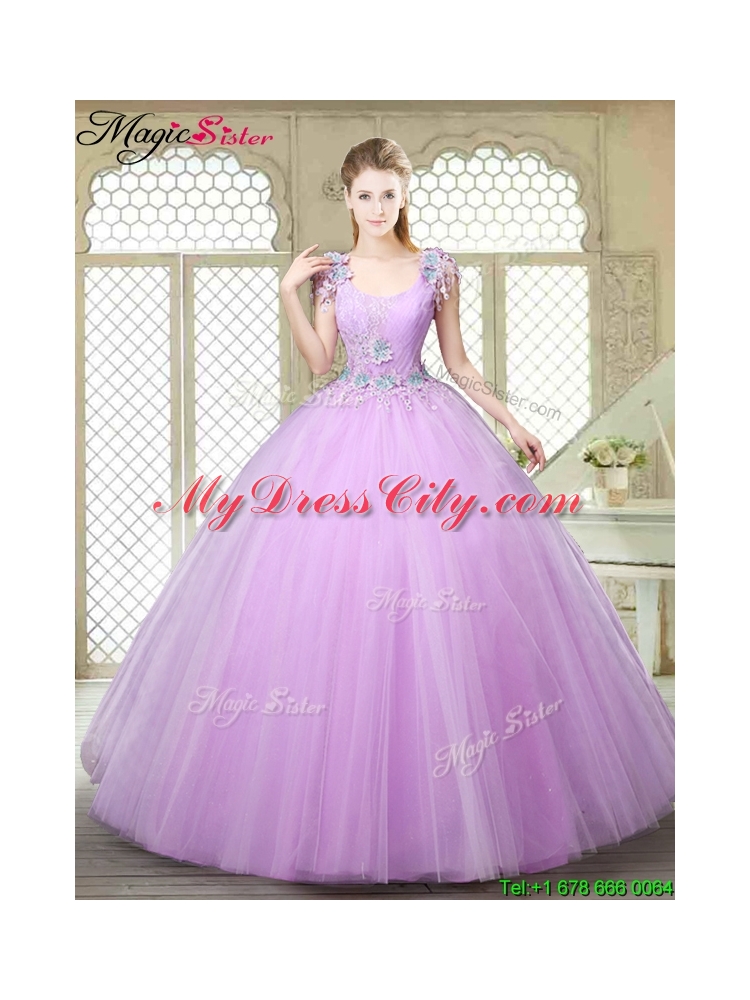 Perfect Ball Gown Scoop Quinceanera Gowns with Appliques