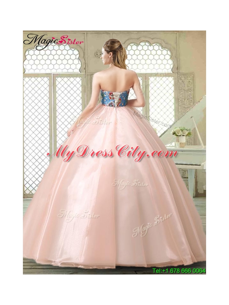 Perfect Strapless Sweet 16 Gowns with Appliques and Embroidery