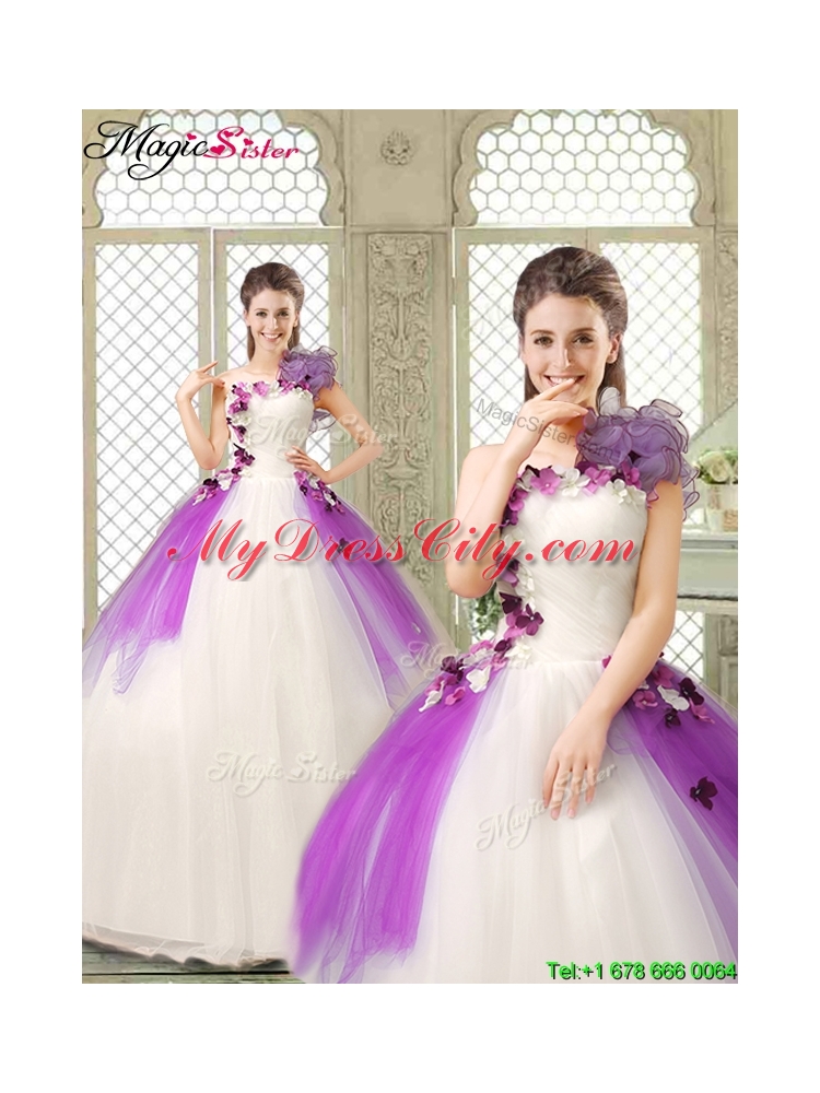 Pretty Appliques and Ruffles Quinceanera Gowns in Multi Color