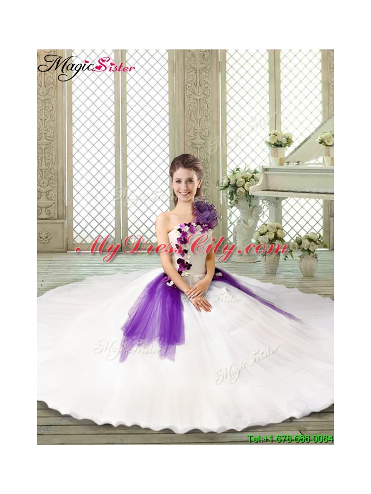 Pretty Appliques and Ruffles Quinceanera Gowns in Multi Color