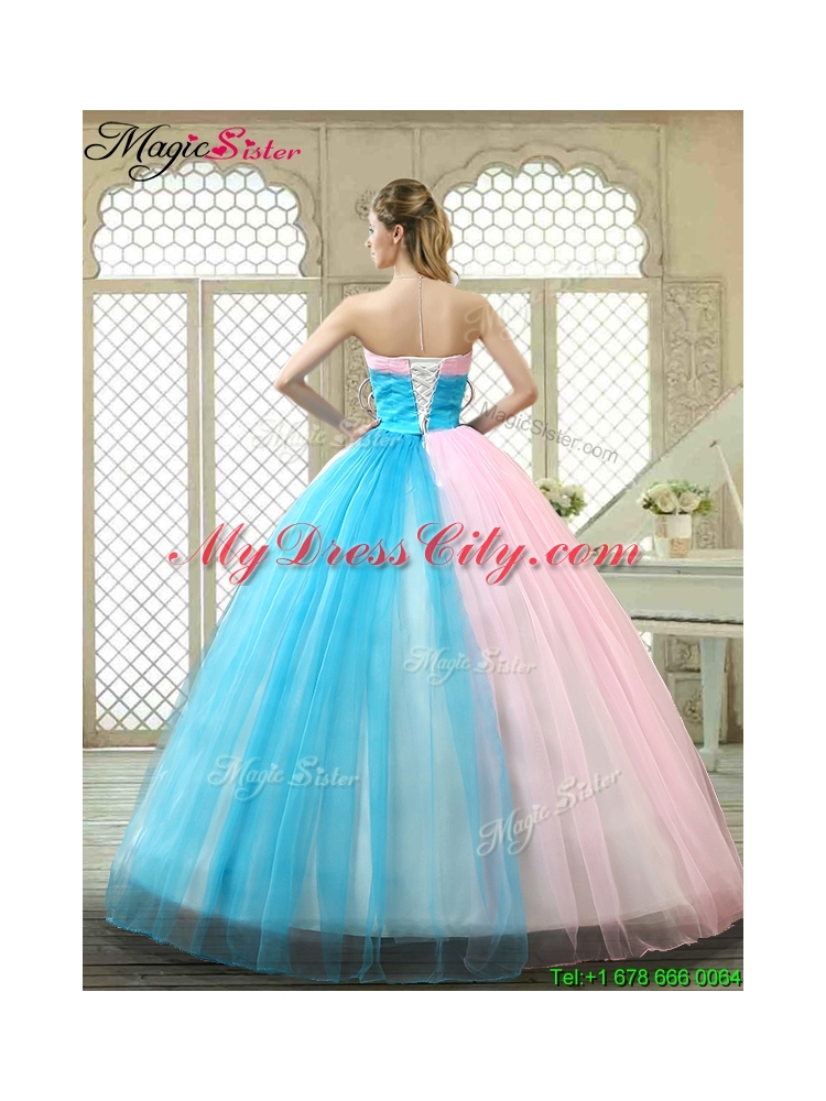 Fashionable Hand Made Flowers Sweet 16 Gowns with Strapless