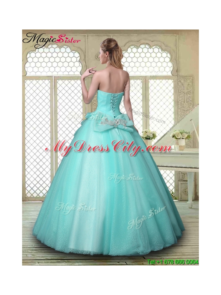 New Style Beading Sweetheart Quinceanera Dresses in Aqua Blue