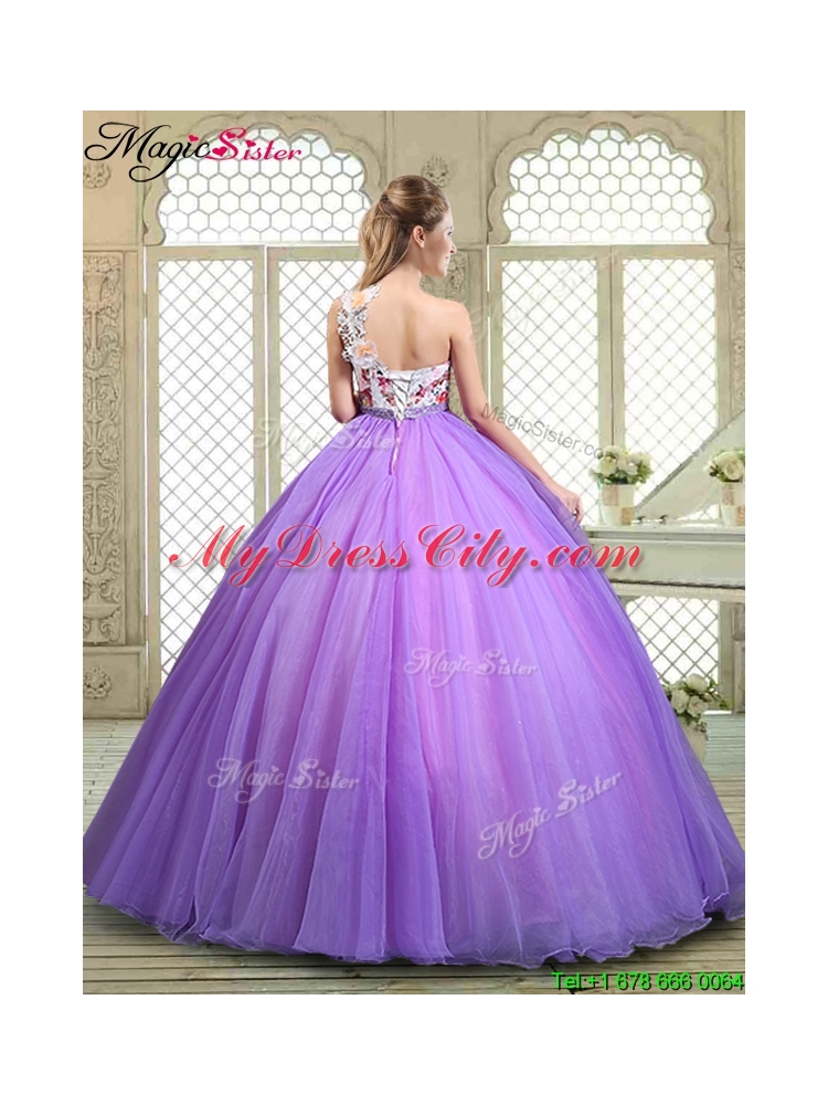 Popular Beading and Appliques Quinceanera Gowns with One Shoulder