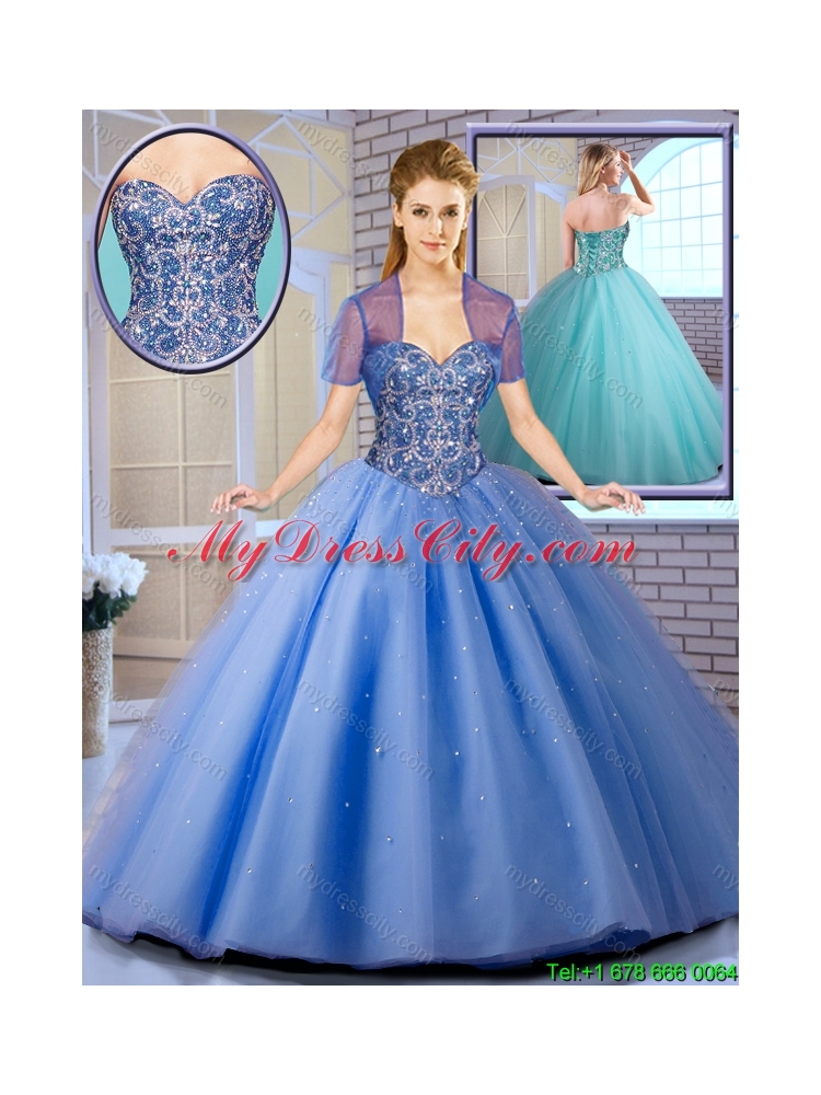 2016 Perfect Beading Ball Gown Sweet 16 Dresses with Lace Up