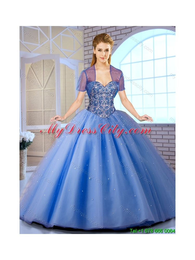 2016 Perfect Beading Ball Gown Sweet 16 Dresses with Lace Up