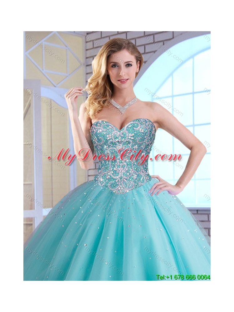 2016 Perfect Beading Ball Gown Sweet 16 Dresses with Lace Up