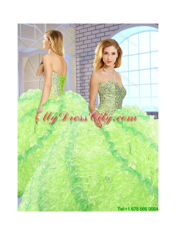 New Arrivals Sweetheart Quinceanera Gowns with Beading and Ruffles