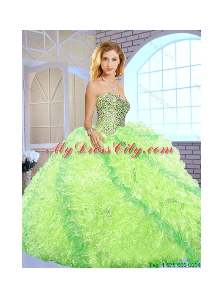 New Arrivals Sweetheart Quinceanera Gowns with Beading and Ruffles