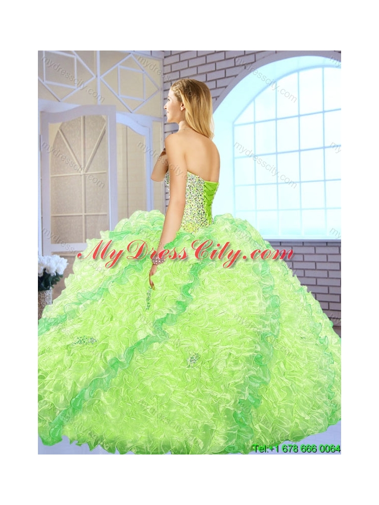 New Arrivals Sweetheart Quinceanera Gowns with Beading and Ruffles