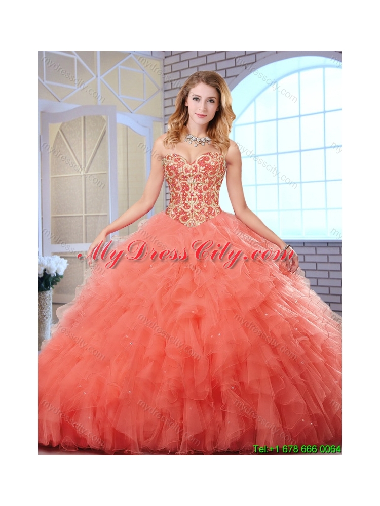 Perfect Sweetheart Quinceanera Gowns with Beading and Ruffles