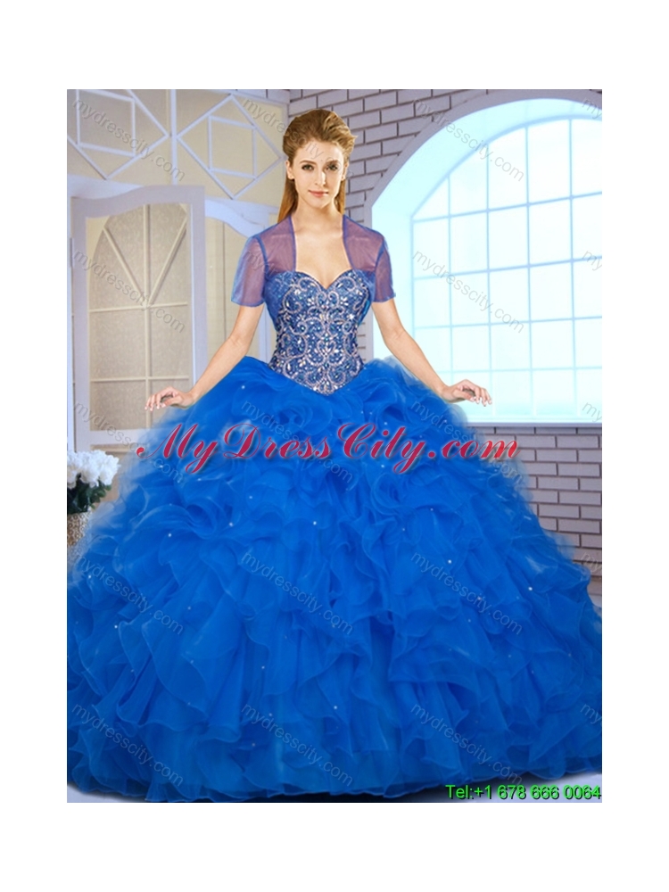 2016 Beautiful Sweetheart Quinceanera Dresses with Beading and Ruffles