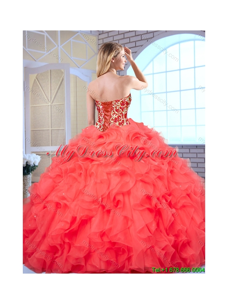 2016 Beautiful Sweetheart Quinceanera Dresses with Beading and Ruffles