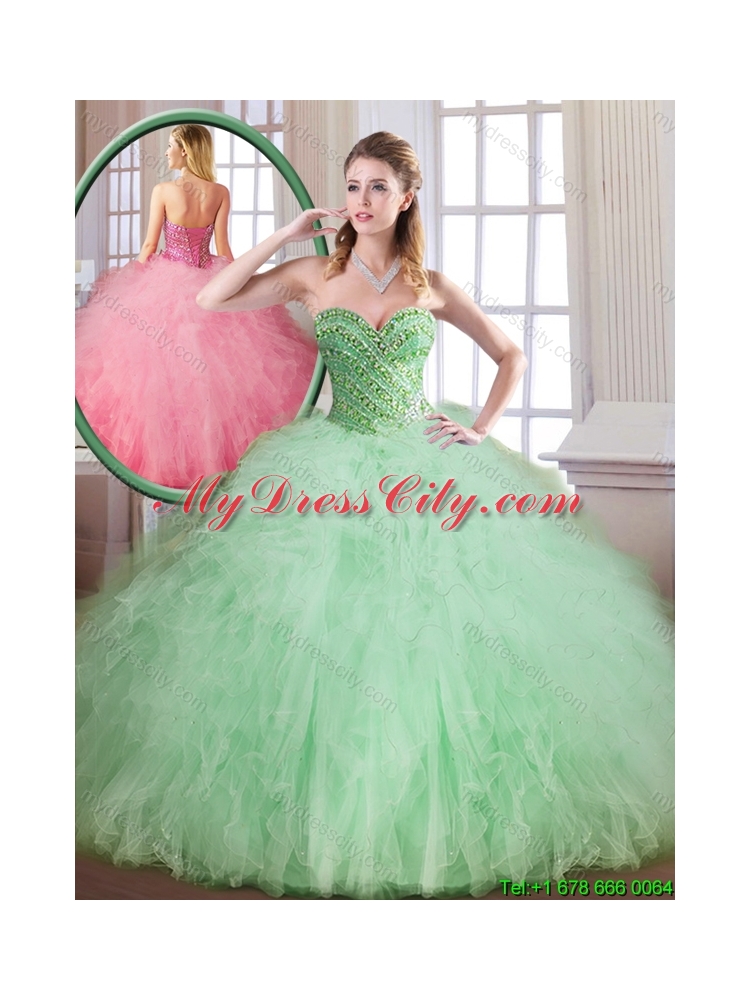 2016 Classical Sweetheart Quinceanera Gowns with Beading and Ruffles