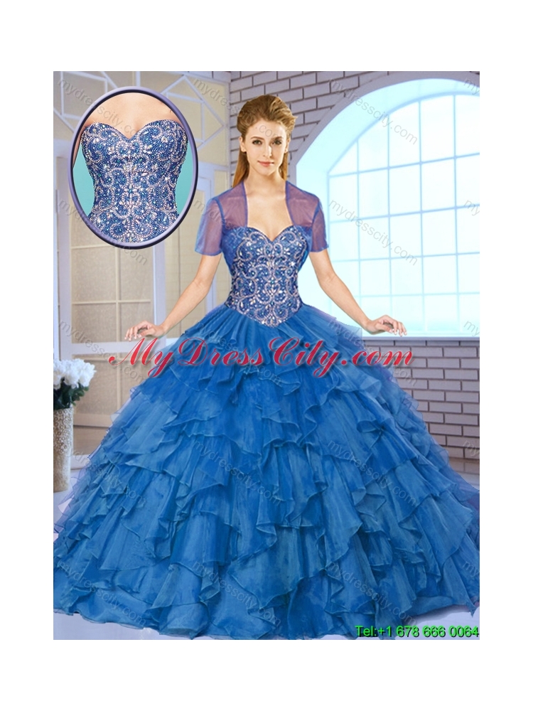 Gorgeous Beading and Ruffles Quinceanera Gowns with Sweetheart